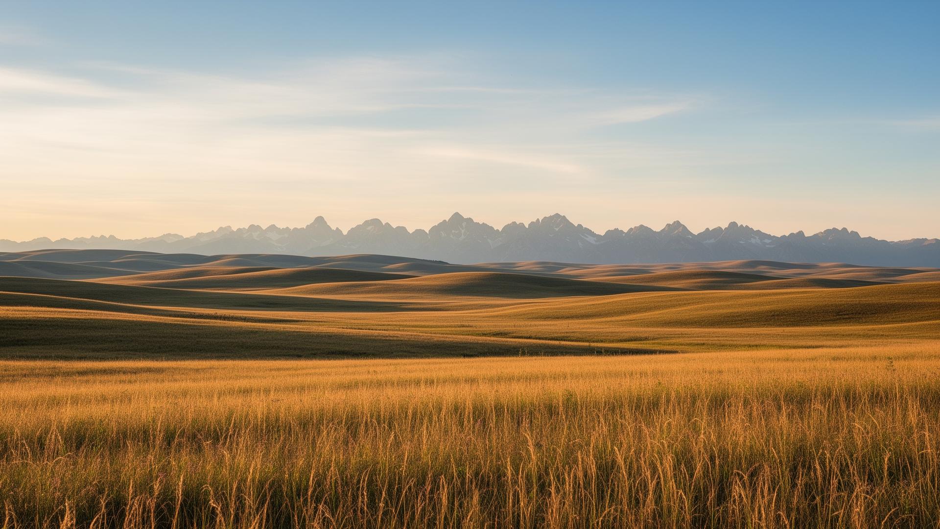 Alberta foothills with the Rocky Mountains in the distance